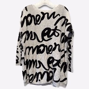 Liebu Graphic Lightweight Wool Blend Sweater Sz M
